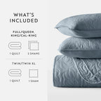 3-Piece Floral Stitch Quilted Coverlet Set