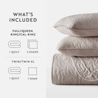 3-Piece Floral Stitch Quilted Coverlet Set
