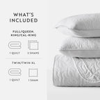 3-Piece Floral Stitch Quilted Coverlet Set