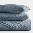 3-Piece Floral Stitch Quilted Coverlet Set