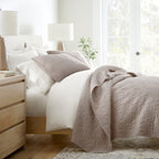 3-Piece Floral Stitch Quilted Coverlet Set