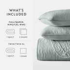 3-Piece Floral Stitch Quilted Coverlet Set