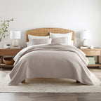 3-Piece Stripe Stitch Quilted Coverlet Set