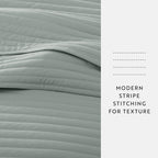 3-Piece Stripe Stitch Quilted Coverlet Set
