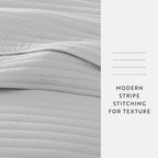 3-Piece Stripe Stitch Quilted Coverlet Set