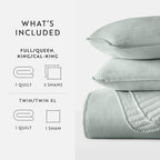 3-Piece Stripe Stitch Quilted Coverlet Set