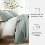 3-Piece Stripe Stitch Quilted Coverlet Set