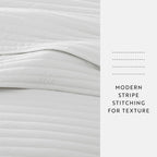 3-Piece Stripe Stitch Quilted Coverlet Set
