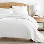 3-Piece Stripe Stitch Quilted Coverlet Set