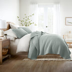 3-Piece Stripe Stitch Quilted Coverlet Set