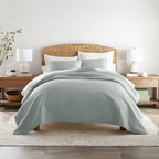 3-Piece Stripe Stitch Quilted Coverlet Set