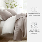 3-Piece Stripe Stitch Quilted Coverlet Set