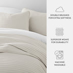 3-Piece Stripe Stitch Quilted Coverlet Set