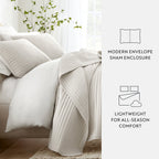 3-Piece Stripe Stitch Quilted Coverlet Set