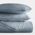 3-Piece Stripe Stitch Quilted Coverlet Set