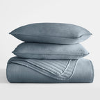 3-Piece Stripe Stitch Quilted Coverlet Set