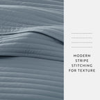 3-Piece Stripe Stitch Quilted Coverlet Set