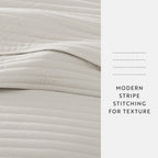 3-Piece Stripe Stitch Quilted Coverlet Set