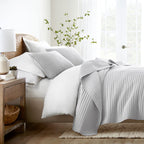 3-Piece Stripe Stitch Quilted Coverlet Set
