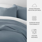 3-Piece Stripe Stitch Quilted Coverlet Set