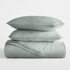 3-Piece Stripe Stitch Quilted Coverlet Set