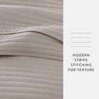 3-Piece Stripe Stitch Quilted Coverlet Set