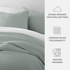 3-Piece Stripe Stitch Quilted Coverlet Set