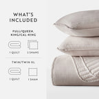 3-Piece Stripe Stitch Quilted Coverlet Set