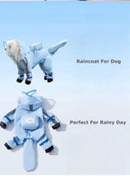 Waterproof Dog Raincoat,Full Coverage 4 Legs Dog Rain Jacket for Small Dogs,Pet Rain Coat with Hood,Reflective Strips&Leash Hole Outdoor Raincoat (Medium（for Weight 5.1-8.1 lb）, Blue)