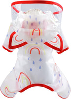 Waterproof Dog Raincoat,Full Coverage 4 Legs Dog Rain Jacket for Small Dogs,Pet Rain Coat with Hood,Reflective Strips&Leash Hole Outdoor Raincoat (Medium（for Weight 5.1-8.1 lb）, Blue)
